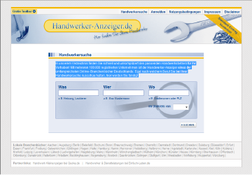 Handwerker-Anzeiger, Partner von gardian-SERVICES. Bitte beachten Sie die AGB des Partners auf dessen Homepage und unsere AGB. 